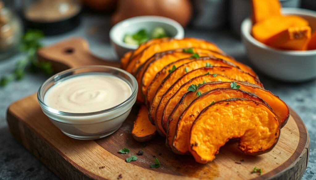 Baked sweet potato slices