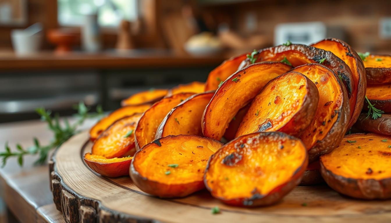 baked sweet potato slices