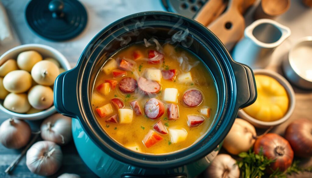 kielbasa potato soup slow cooker