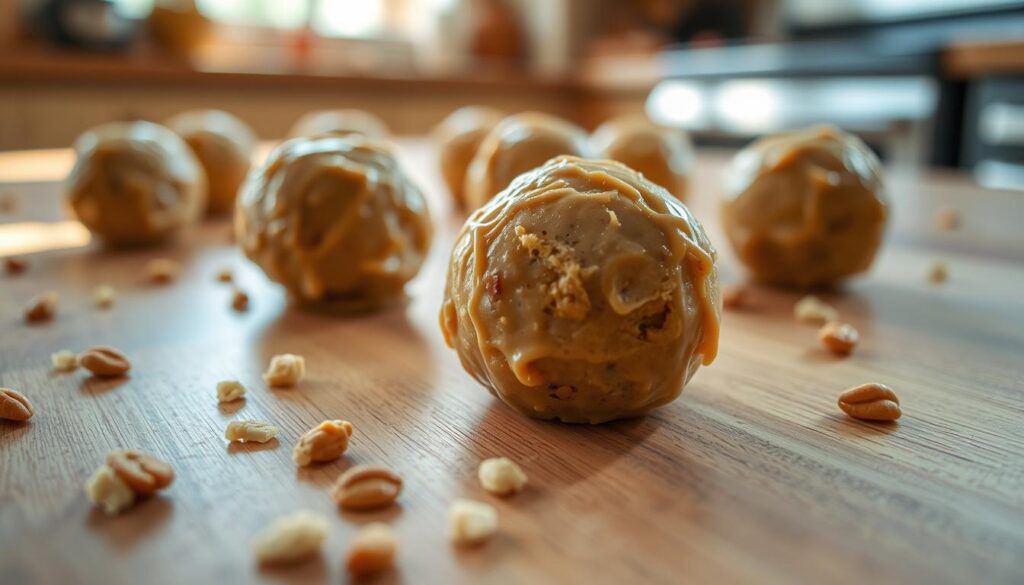 peanut butter balls rolling