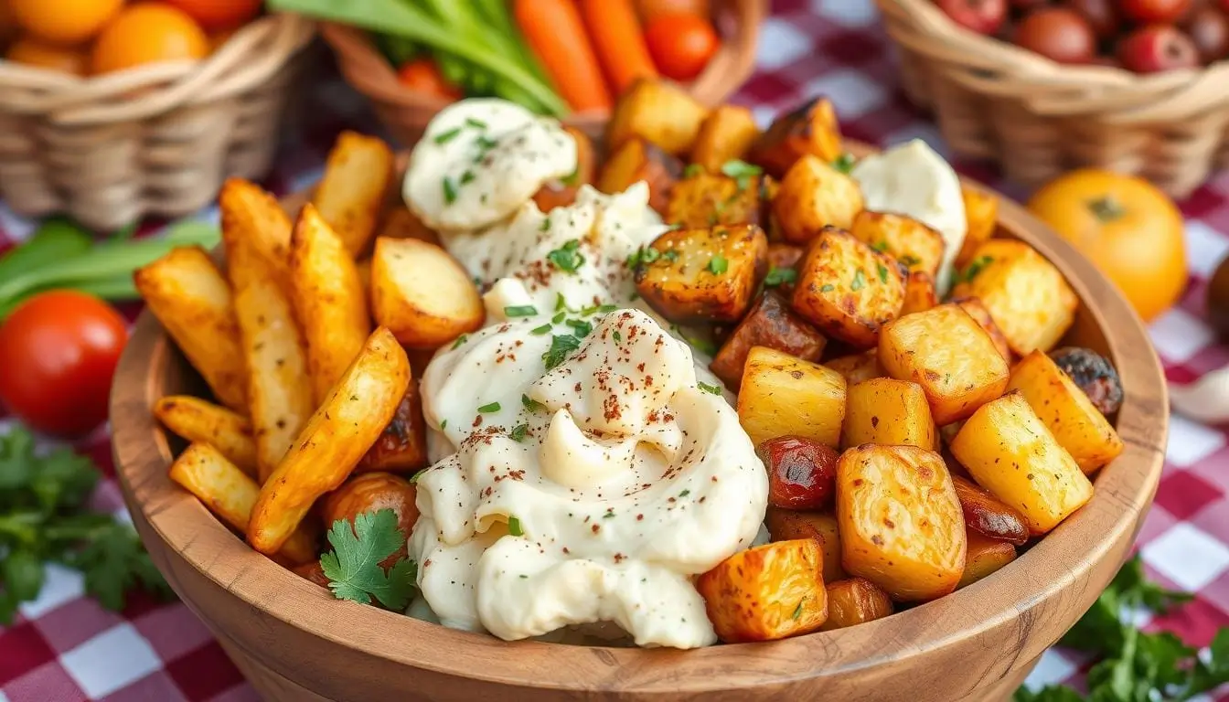 Diced potatoes roasted to perfection, coated in ranch seasoning and herbs.