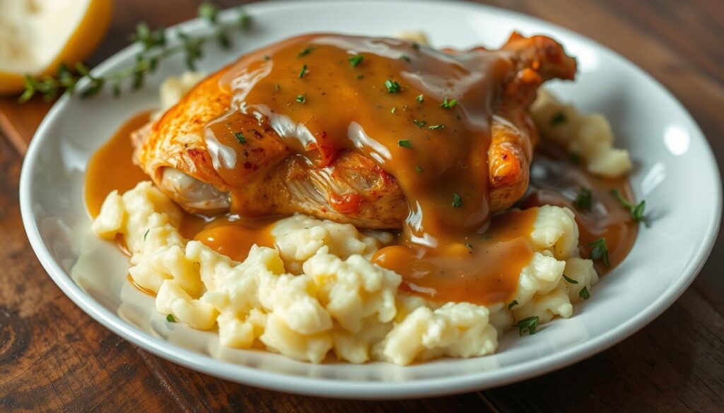 baked chicken with gravy